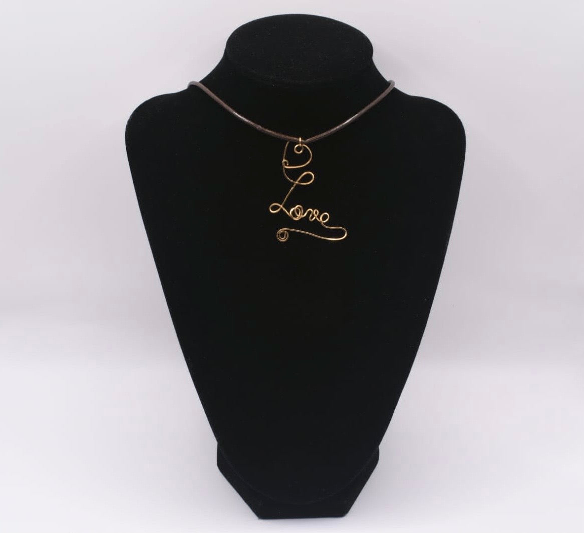 Love - Wire Art Pendant