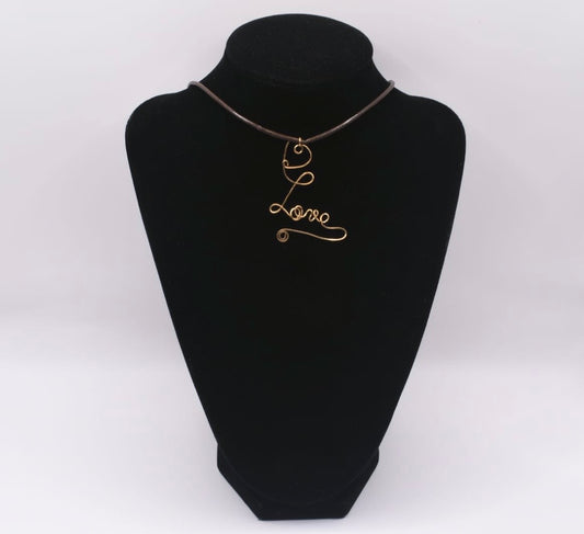 Love - Wire Art Pendant