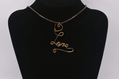 Love - Wire Art Pendant