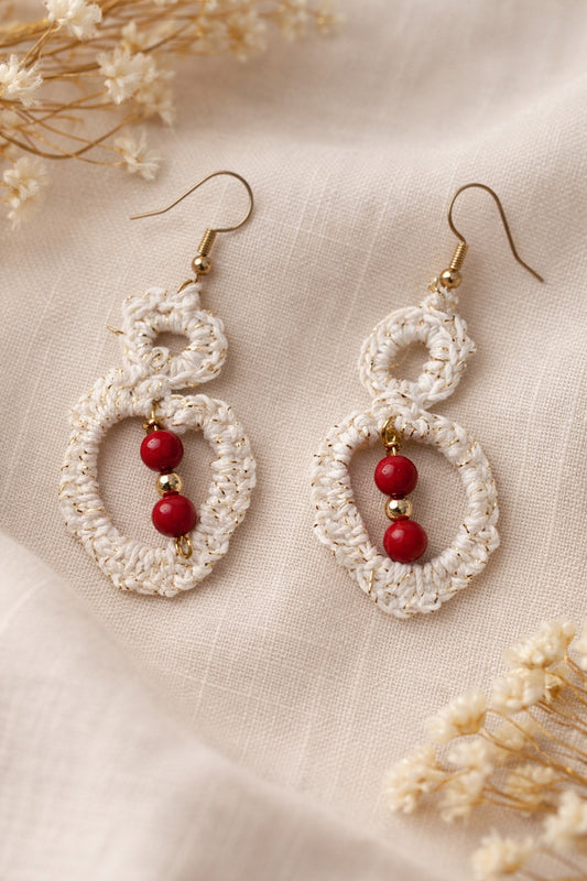 Crochet Beige Earrings
